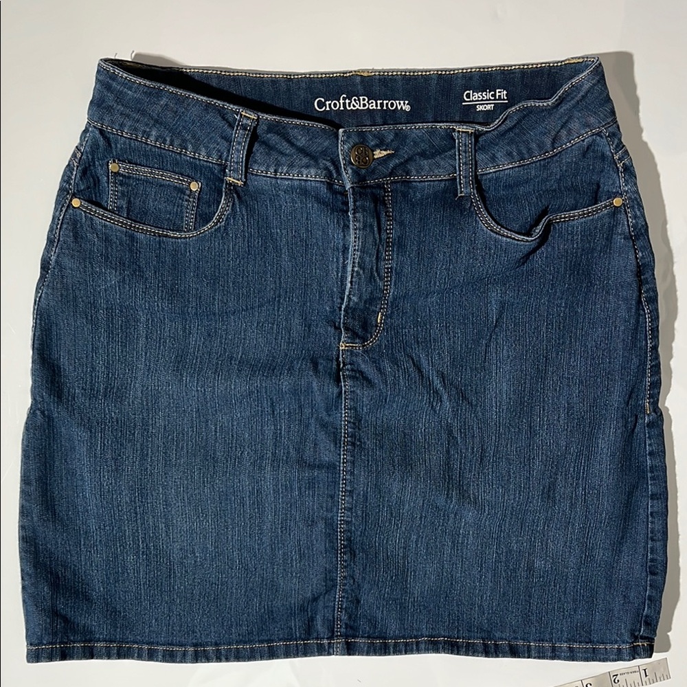 Croft & Barrow Dark Blue Denim Skirt